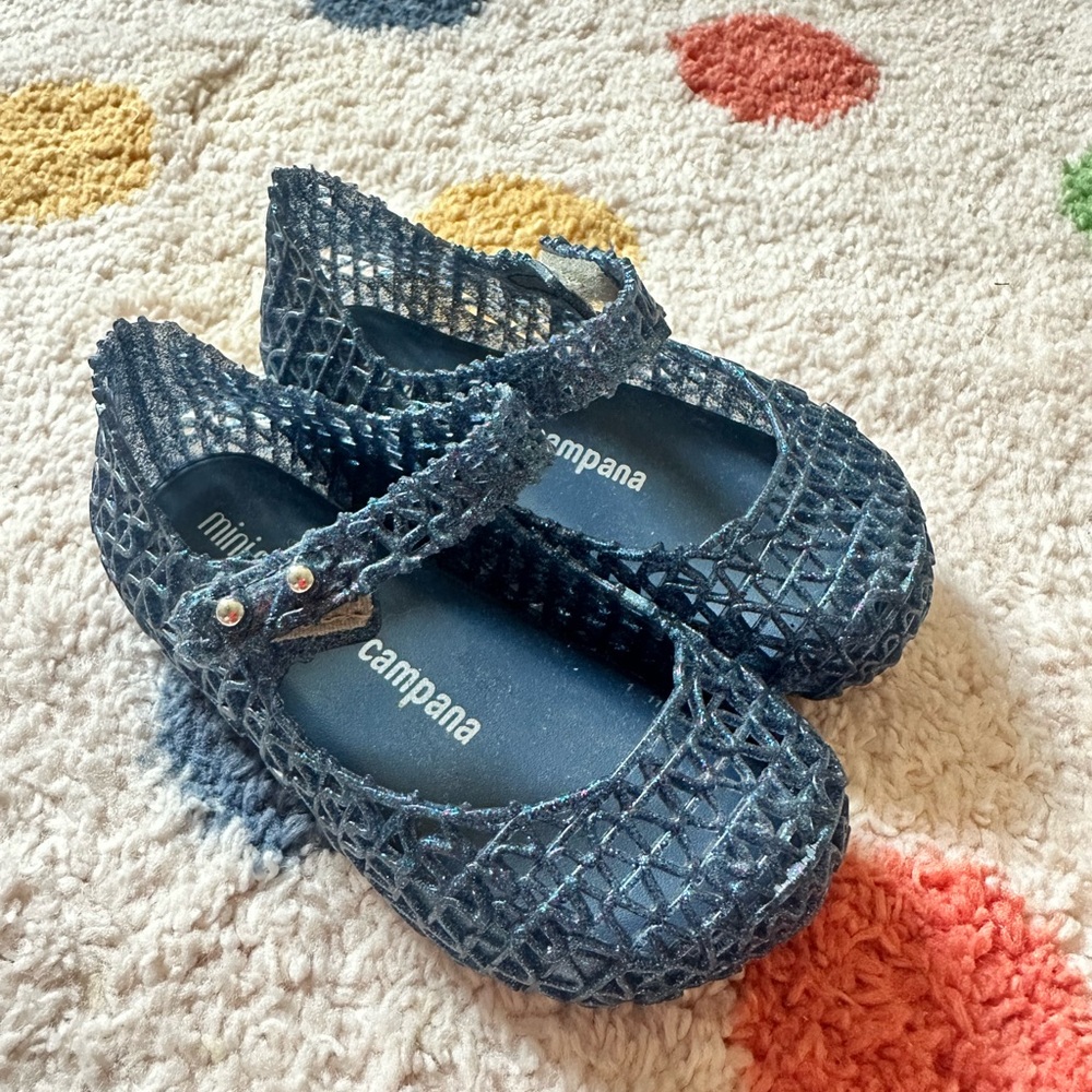 Mini Melissa Campana Kids Glittery blue Dress Shoes